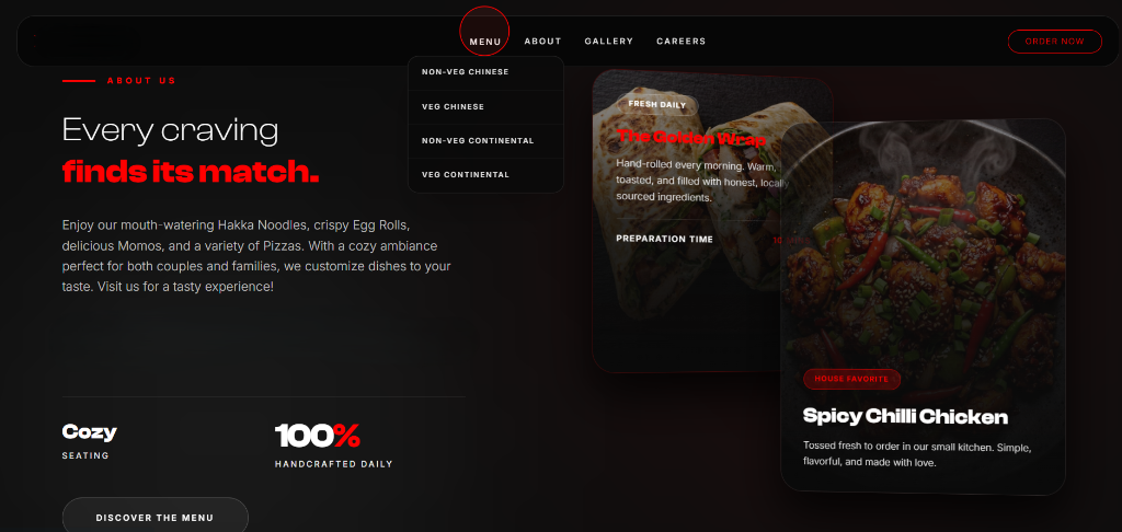 Interactive Menu Application